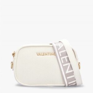 Valentino By Mario Valentino White Crossbody Bag with Logo Strap